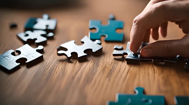 Puzzle Pieces Symbolizing Team's Business Vision and Goals