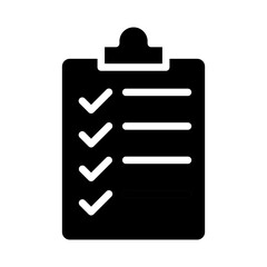 Clipboard with checkmark Vector Glyph Icon Design