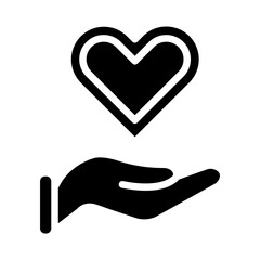 Hands with heart Vector Glyph Icon Design