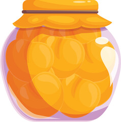 Glass jar filled with delicious homemade apricot preserves with paper cover and tied with string