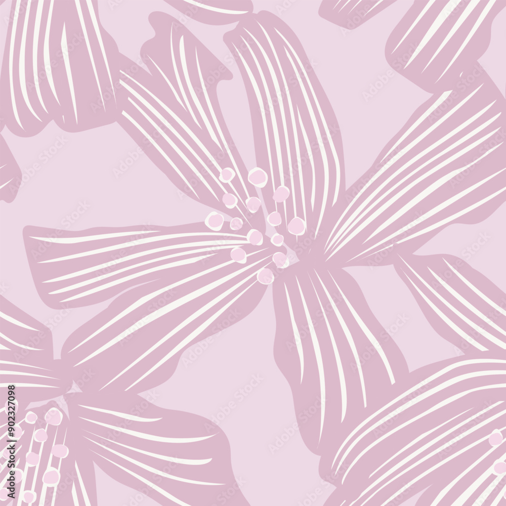 Sticker Pastel Abstract Floral Seamless Pattern Design