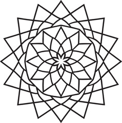 Stunning Geometric Decoration Shape: Exquisite Mandala Line Design Vector Illustration