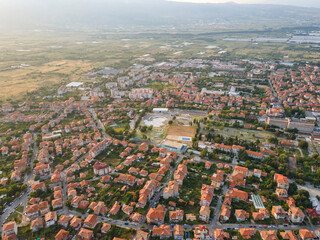 Obraz premium Aerial view of town of Petrich, Bulgaria