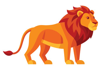  Lion animal flat vector illustration on white background