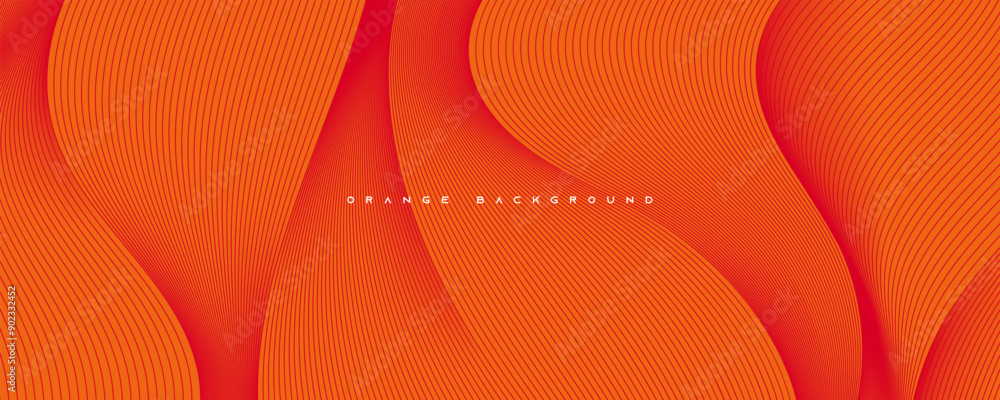 Poster orange abstract background wavy lines texture design vector