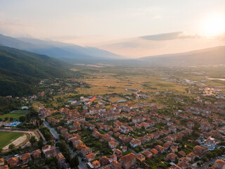 Aerial view of town of Petrich, Bulgaria
