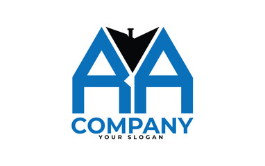 RA letter creative real estate vector logo design.