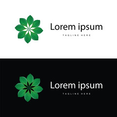 Green Leaf logo vector natural plant nature design icon leaf template illustration