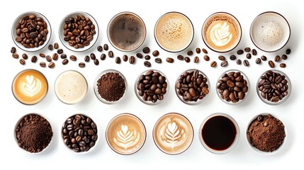 Coffee in all its forms. From beans to powder to brewed, there's a coffee for everyone.