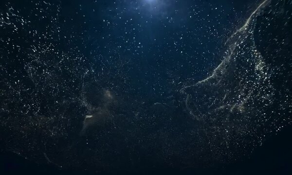 Night turbulent sky with stars 3D effect . Motion loop animation starry sky background decoration. .4k . video