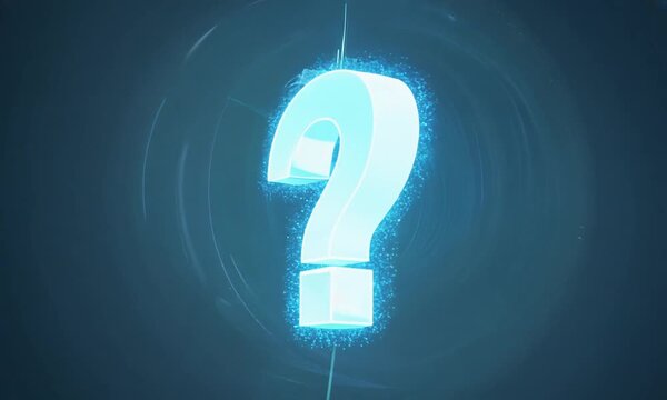 Futuristic glowing question mark. 4k video