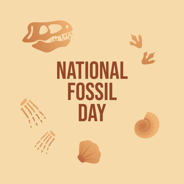vector graphic of National Fossil Day ideal for National Fossil Day celebration.