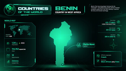 Benin Map Detailed Insights on Geography, Population and Key Facts-Vector Design © BonkersArt