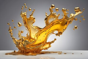 Golden oil splash cut out