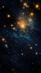 Fototapeta premium Cosmic space nebula starry sky abstract poster background with generative