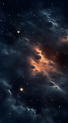 Obraz premium Cosmic space nebula starry sky abstract poster background with generative