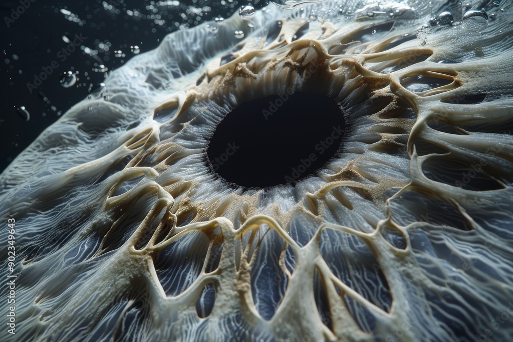 Poster close up of an iris with intricate details representing sharp vision and the fusion of natural beaut