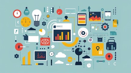 Business and Finance Concept Illustrations: Vector Art for Startup, Strategy, E-commerce, Data Analytics, Management, Project Development, Graphic and Web Design