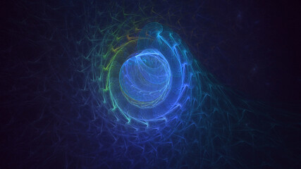 3D manual rendering abstract fractal light background. Its not AI Generatd illustration.