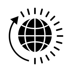 World time icon vector. World network illustration sign. Time symbol or logo.