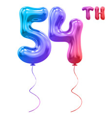 54th Anniversary Gradient Number Balloon 3D