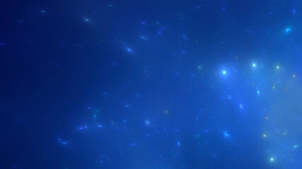 3D manual rendering abstract blue fractal light background. Its not AI Generatd illustration.