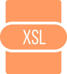 XSL File extension icon rounded and color fill