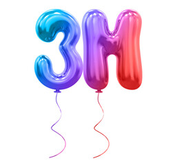 3M Follow Gradient Number Balloon 3d