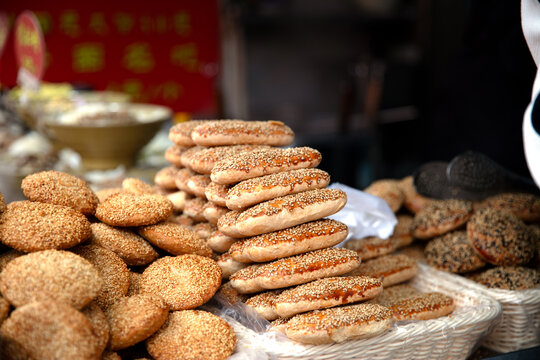 Delicious baked sesame cakes