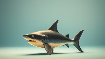 Fototapeta premium A small fish looking at its reflection in the water, which appears as a big shark,