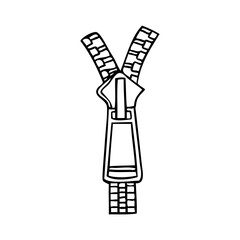 zipper outline vector illustration