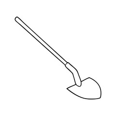 shovel outline vector illustration