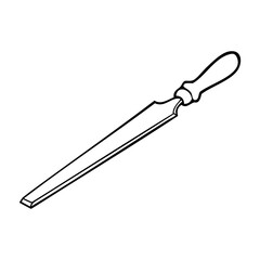 sharpener steel outline vector illustration