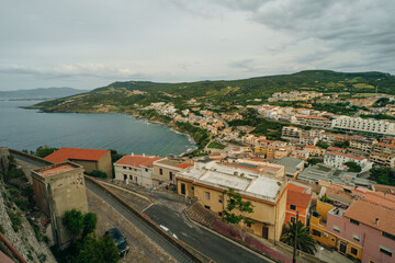 Castelsardo town in Sardinia island, Italy. Townscape in Province of Sassari, Gulf of Asinara.