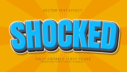 3d editable shocked text effect graphic style template