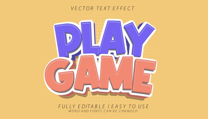 3d editable play game text effect graphic style template