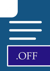 Obraz premium OFF File format icon fill inside