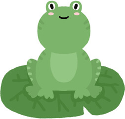 Green frog cartoon illustration