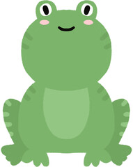 Green frog cartoon illustration