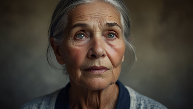 International Day of Older Persons, silver hair gently falling around weathered features, eyes reflecting a lifetime of wisdom and experience. International Day of the Disappeared