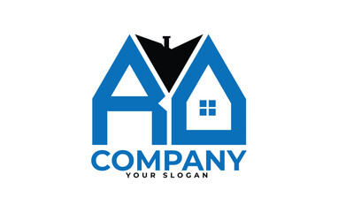 RO letter creative real estate vector logo design.