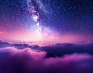 Fototapeta premium Abstract starlight and pink and purple clouds stardust, blink, background, presentation, wallpaper