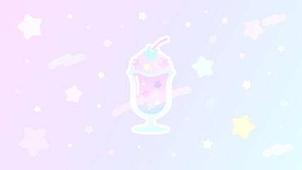 グラデーションソーダフロートファンシーイラスト♪