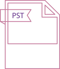 PST File format icon and black shadow circular shape