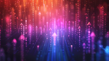 Abstract Glowing Arrows Pointing Upwards Symbolizing Growth and Success in Business, Technology, Digital Marketing, Advertising, and Sales Promotion