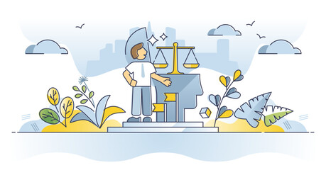 Integrity and ethical moral principles as core values outline concept, transparent background. Honesty and trust as positive legal behavior illustration.