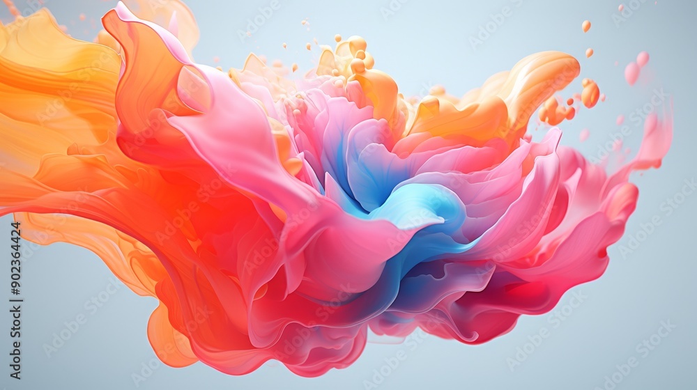 Poster balanced color abstract diffusion with delicate fine grain texture for artistic appeal
