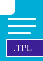 Fototapeta premium TPL File format icon fill inside