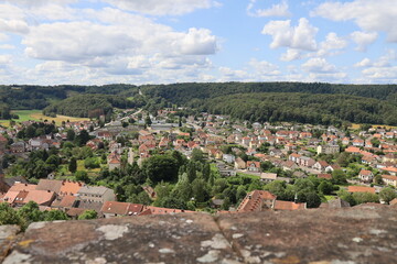 Vue d'ensemble de la ville, ville de Bitche, département de la Moselle, France