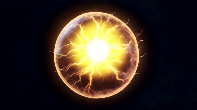 A sun electricity ball isolated on black background